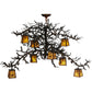 Meyda Lighting Pine Branch 48" 8-Light Vintage Copper Chandelier With Beige Iridescent Shade Glass