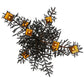 Meyda Lighting Pine Branch 48" 8-Light Vintage Copper Chandelier With Beige Iridescent Shade Glass