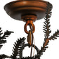Meyda Lighting Pine Branch 48" 8-Light Vintage Copper Chandelier With Beige Iridescent Shade Glass