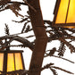 Meyda Lighting Pine Branch 50" 12-Light Cafe Noir Valley View Chandelier With Beige Art Shade Glass
