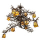 Meyda Lighting Pine Branch 50" 12-Light Cafe Noir Valley View Chandelier With Beige Art Shade Glass