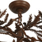 Meyda Lighting Pine Branch 50" 12-Light Cafe Noir Valley View Chandelier With Beige Art Shade Glass