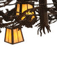Meyda Lighting Pine Branch 50" 12-Light Cafe Noir Valley View Chandelier With Beige Art Shade Glass