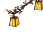 Meyda Lighting Pine Branch 50" 12-Light Cafe Noir Valley View Chandelier With Beige Art Shade Glass