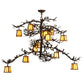 Meyda Lighting Pine Branch 50" 12-Light Cafe Noir Valley View Chandelier With Beige Art Shade Glass