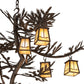 Meyda Lighting Pine Branch 50" 12-Light Gilded Tobacco Valley View Chandelier With Beige Iridescent Shade Glass