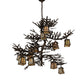 Meyda Lighting Pine Branch 50" 12-Light Gilded Tobacco Valley View Chandelier With Beige Iridescent Shade Glass