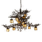 Meyda Lighting Pine Branch 50" 12-Light Gilded Tobacco Valley View Chandelier With Beige Iridescent Shade Glass
