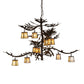 Meyda Lighting Pine Branch 50" 12-Light Gilded Tobacco Valley View Chandelier With Beige Iridescent Shade Glass