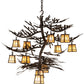 Meyda Lighting Pine Branch 50" 12-Light Gilded Tobacco Valley View Chandelier With Beige Iridescent Shade Glass