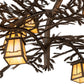 Meyda Lighting Pine Branch 50" 12-Light Gilded Tobacco Valley View Chandelier With Beige Iridescent Shade Glass