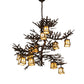 Meyda Lighting Pine Branch 50" 12-Light Gilded Tobacco Valley View Chandelier With Beige Iridescent Shade Glass