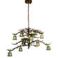 Meyda Lighting Pine Branch 50" 12-Light Valley View Chandelier With Burinished Antique Copper Shade Glass