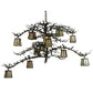 Meyda Lighting Pine Branch 50" 12-Light Valley View Chandelier With Burinished Antique Copper Shade Glass