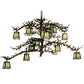 Meyda Lighting Pine Branch 50" 12-Light Valley View Chandelier With Burinished Antique Copper Shade Glass