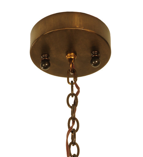 Meyda Lighting Pine Branch 50" 12-Light Valley View Chandelier With Burinished Antique Copper Shade Glass