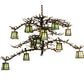 Meyda Lighting Pine Branch 50" 12-Light Valley View Chandelier With Burinished Antique Copper Shade Glass