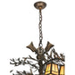 Meyda Lighting Pine Branch 52" 12-Light Antique Copper Green Needles Valley View Chandelier With Ivory Shade Glass