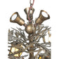 Meyda Lighting Pine Branch 52" 12-Light Antique Copper Green Needles Valley View Chandelier With Ivory Shade Glass
