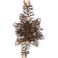 Meyda Lighting Pine Branch 52" 12-Light Mahogany Bronze Valley View Chandelier With Silver Mica Shade Glass