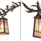 Meyda Lighting Pine Branch 52" 12-Light Mahogany Bronze Valley View Chandelier With Silver Mica Shade Glass