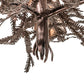 Meyda Lighting Pine Branch 52" 12-Light Mahogany Bronze Valley View Chandelier With Silver Mica Shade Glass
