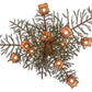 Meyda Lighting Pine Branch 52" 12-Light Rust & Green Branches Valley View Chandelier With Amber Mica Shade Glass