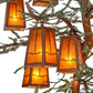 Meyda Lighting Pine Branch 52" 12-Light Rust & Green Branches Valley View Chandelier With Amber Mica Shade Glass