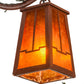 Meyda Lighting Pine Branch 52" 12-Light Rust & Green Branches Valley View Chandelier With Amber Mica Shade Glass
