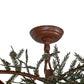 Meyda Lighting Pine Branch 52" 12-Light Rust & Green Branches Valley View Chandelier With Amber Mica Shade Glass