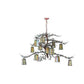 Meyda Lighting Pine Branch 52" 12-Light Rust Valley View Chandelier With Beige Iridescent Shade Glass