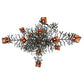 Meyda Lighting Pine Branch 52" 12-Light Rust and Green Branches Valley View Chandelier With Silver Mica Shade Glass