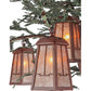 Meyda Lighting Pine Branch 52" 12-Light Rust and Green Branches Valley View Chandelier With Silver Mica Shade Glass