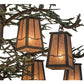 Meyda Lighting Pine Branch 52" 12-Light Timeless Bronze Valley View Chandelier With Silver Mica Shade Glass
