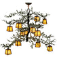 Meyda Lighting Pine Branch 52" 12-Light Vintage Copper & Green Branches Valley View Chandelier With iridescent Shade Glass