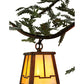 Meyda Lighting Pine Branch 52" 12-Light Vintage Copper & Green Branches Valley View Chandelier With iridescent Shade Glass