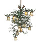 Meyda Lighting Pine Branch 52" 15-Light Antique Copper & Green Needles Valley View Island Chandelier With Beige Iridescent Shade Glass