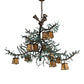 Meyda Lighting Pine Branch 52" 15-Light Antique Copper & Green Pine Needles Chandelier With Beige Art Shade Glass