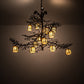 Meyda Lighting Pine Branch 52" 15-Light Antique Copper & Green Valley View Chandelier With Beige Iridescent Shade Glass