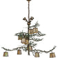Meyda Lighting Pine Branch 52" 15-Light Antique Copper & Green Valley View Chandelier With Beige Iridescent Shade Glass