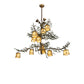 Meyda Lighting Pine Branch 52" 15-Light Antique Copper & Green Valley View Chandelier With Beige Iridescent Shade Glass