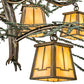 Meyda Lighting Pine Branch 52" 15-Light Antique Copper & Green Valley View Chandelier With Beige Iridescent Shade Glass