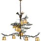 Meyda Lighting Pine Branch 52" 15-Light Antique Copper & Green Valley View Chandelier With Beige Iridescent Shade Glass