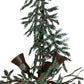 Meyda Lighting Pine Branch 52" 15-Light Cafe Noir & Timeless Bronze Valley View Chandelier With Silver Mica Shade Glass