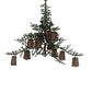 Meyda Lighting Pine Branch 52" 15-Light Cafe Noir & Timeless Bronze Valley View Chandelier With Silver Mica Shade Glass