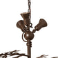 Meyda Lighting Pine Branch 52" 15-Light Cafe Noir Valley View Chandelier With Silver Mica Shade Glass