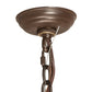 Meyda Lighting Pine Branch 52" 15-Light Cafe Noir Valley View Chandelier With Silver Mica Shade Glass
