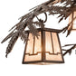 Meyda Lighting Pine Branch 52" 15-Light Cafe Noir Valley View Chandelier With Silver Mica Shade Glass