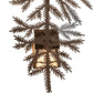 Meyda Lighting Pine Branch 52" 15-Light Cafe Noir Valley View Chandelier With Silver Mica Shade Glass