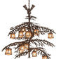Meyda Lighting Pine Branch 52" 15-Light Cafe Noir Valley View Chandelier With Silver Mica Shade Glass